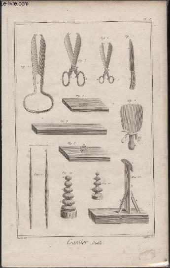 GRAVURE 18EME SIECLE - PLANCHES ORIGINALES DE L'ENCYCLOPEDIE DIDEROT D'ALEMBERT IN FOLIO - N5 - GANTIER OUTILS