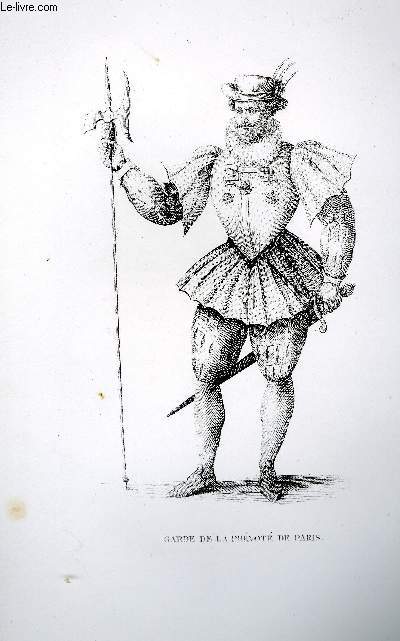 GRAVURE 19eme NOIR ET BLANC - GARDE DE LA PREVOTE DE PARIS