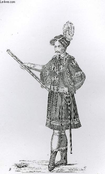 GRAVURE 19eme NOIR ET BLANC - COSTUME DU CHEF DES HERAUT D'ARMES