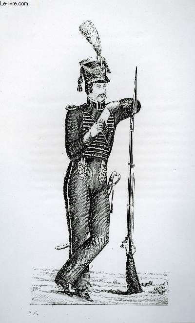 GRAVURE 19eme NOIR ET BLANC - UNIFORME DE MARIN DE LA GARDE