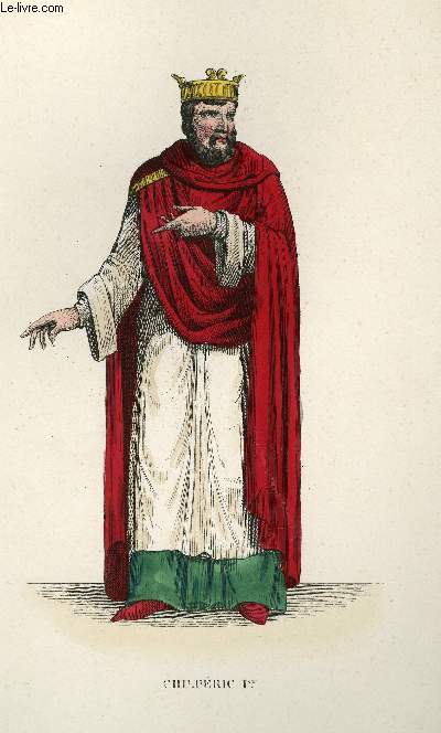 GRAVURE 19eme COULEURS - CHILPERIC 1