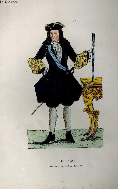 GRAVURE 19eme COULEURS - LOUIS 15