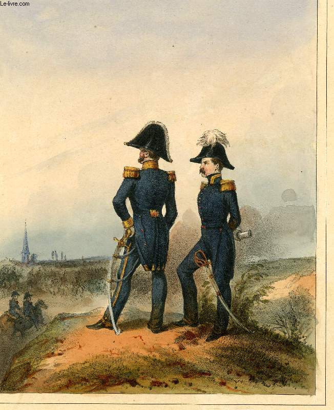 GRAVURE 19eme COULEURS - GALERIE MILITAIRE - N65 - AARMEE BELGE - N13 - GENERAL DE DIVISION ET AIDE DE CAMP