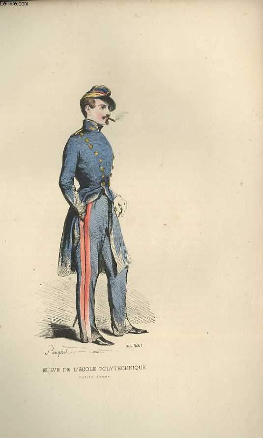 GRAVURES 19eme COULEURS - ELEVE DE L'ECOLE POLYTECHNIQUE PETITE TENUE