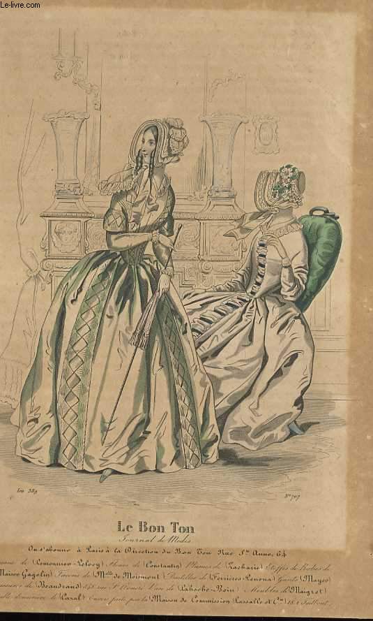 GRAVURE 19eme COULEURS LE BON TON