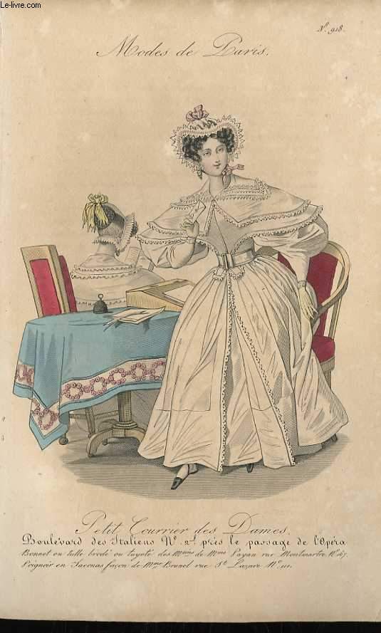 GRAVURE 19eme COULEURS - MODE DE PARIS N918