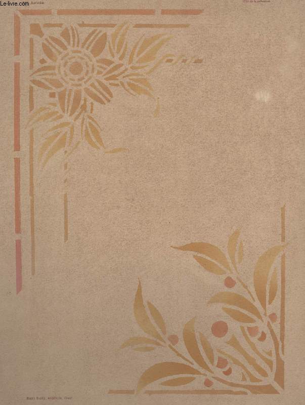 GRAVURE 19eme COULEURS - LA DECORATION ARTISTIQUE - 3 ANNEE - PLANCHE N13 - ECOINCONS