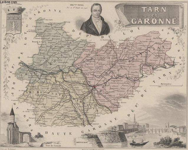 GRAVURE 19eme COULEURS - LA FRANCE - TARNE ET GARONNE - PLANCHE N79