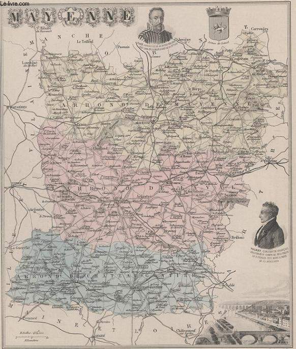 GRAVURE 19eme COULEURS - LA FRANCE - MAYENNE - PLANCHE N52