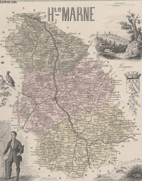 GRAVURE  19eme COULEURS - LA FRANCE - HAUTE MARNE - PLANCHE N51