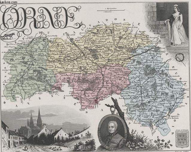 GRAVURE 19eme COULEURS - LA FRANCE - ORNE - PLANCHE N60