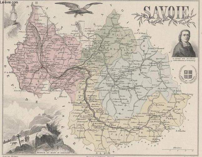 GRAVURE 19eme COULEURS - LA FRANCE - SAVOIE -