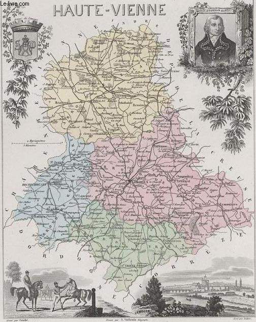 GRAVURE 19eme COULEURS - LA FRANCE - HAUTE VIENNE - PLANCHE N84