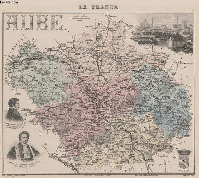 GRAVURE 19eme COULEURS - LA FRANCE - AUBE - PLANCHE N9