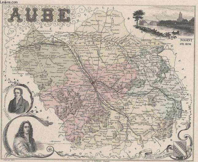 GRAVURE 19eme COULEURS - LA FRANCE - AUBE - PLANCHE N9