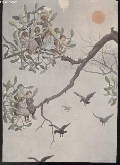 CHROMOLITHOGRAPHIE - ENFANTS DANS LES BRANCHES