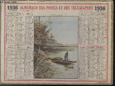 CALENDRIER - ALMANACH DES POSTES ET DES TELEGRAPHIES - AU BORD DU MARAIS