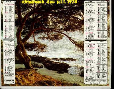 CALENDRIER - ALMANACH DES P.T.T. - LA BAIE DES TREPASSES - CAP FERRET