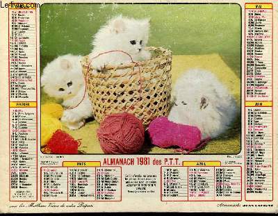 CALENDRIER - ALMANACH DES P.T.T. - FAISONS CONNAISSANCE - 3 JOYEUX LURONS