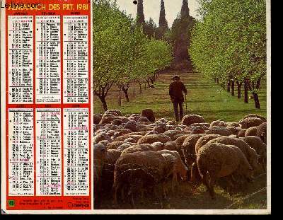 CALENDRIER - ALMANACH DES P.T.T. - PAYSAGES