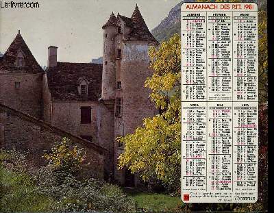 CALENDRIER - ALMANACH DES P.T.T. - LE CHATEAU D'AUTOIRE -