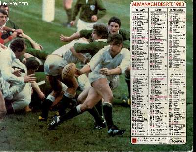 CALENDRIER - ALMANACH DES P.T.T. - RUGBY