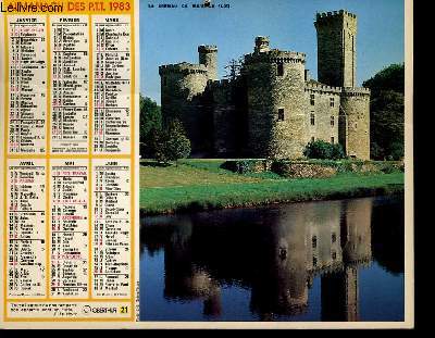 CALENDRIER - ALMANACH DES P.T.T. - LE CHATEAU DE MONTOBAN -