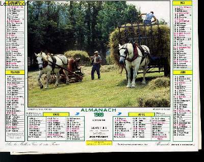 CALENDRIER - ALMANACH - MOISSON DANS LE CENTRE - FENAISON DANS LES PYRENEES