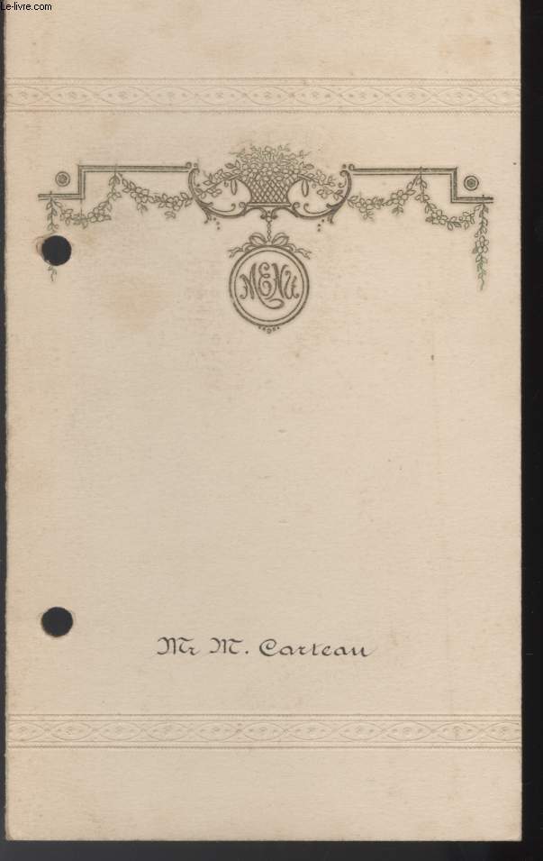 MENUS - CHANTILLY