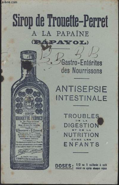 BUVARD - SIROP DE TROUETTE-PERRET