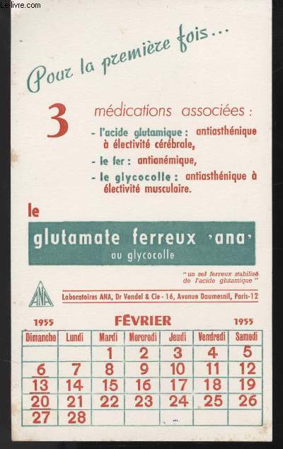 BUVARD - LE GLUTAMATE FERREUX