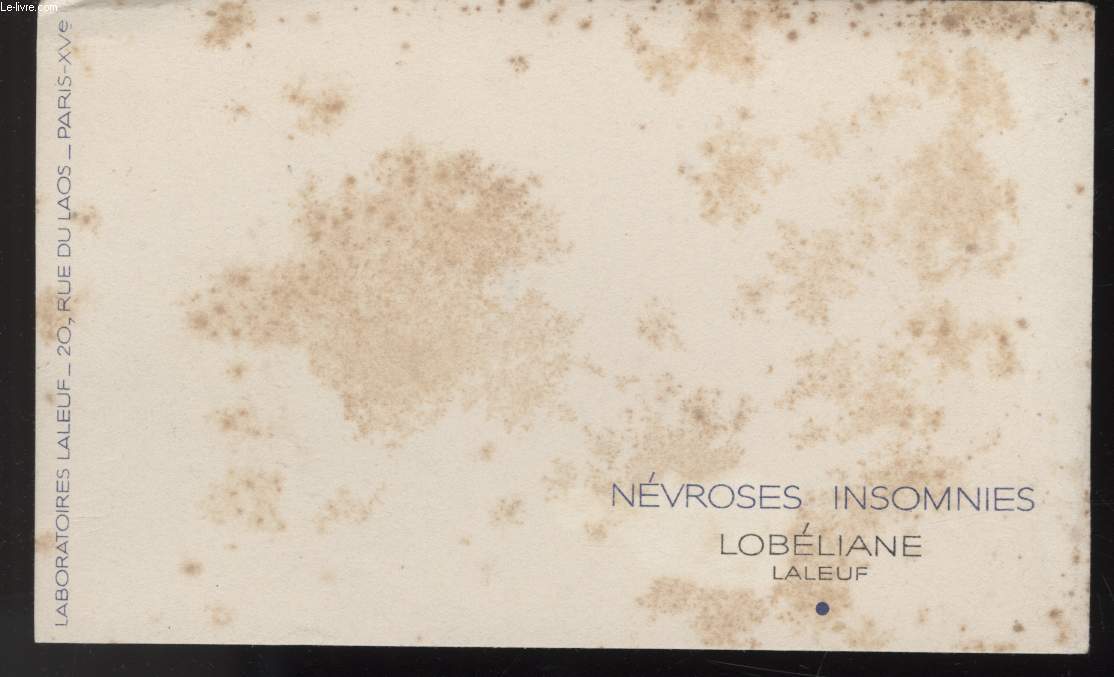 BUVARD - NEVROSES, INSOMNIES, LOBELIANE
