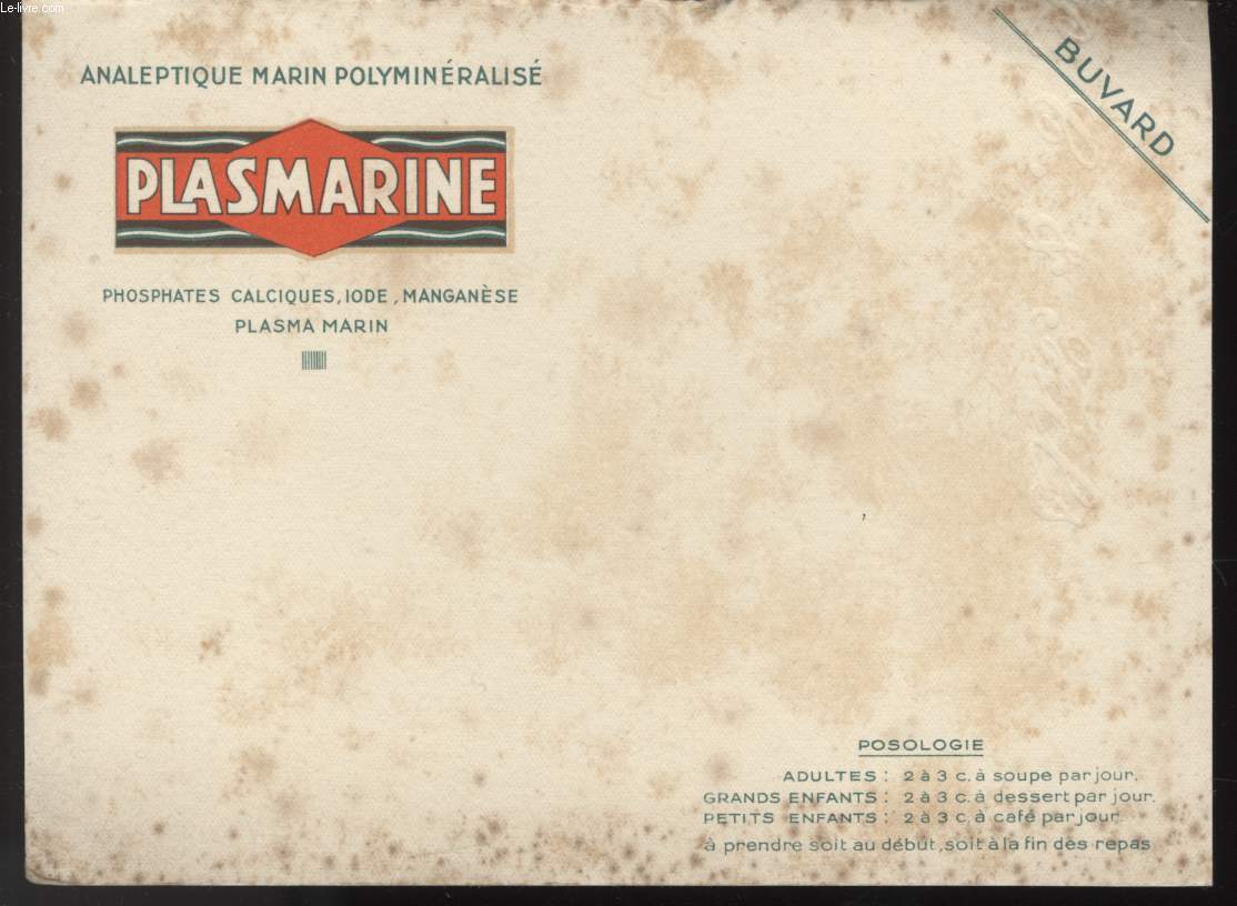 BUVARD - PLASMARINE - ANALEPTIQUE MARIN POLYMINERALISE