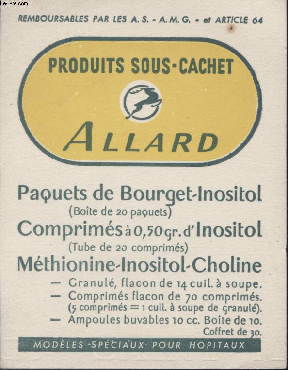 BUVARD - PRODUITS SOUS-CACHET ALLARD