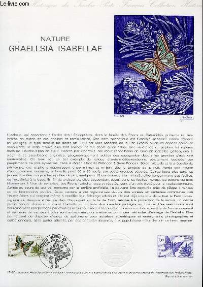 DOCUMENT PHILATELIQUE OFFICIEL N17-80 - NATURE GRAELLSIA ISABELLAE (N2089 YVERT ET TELLIER)