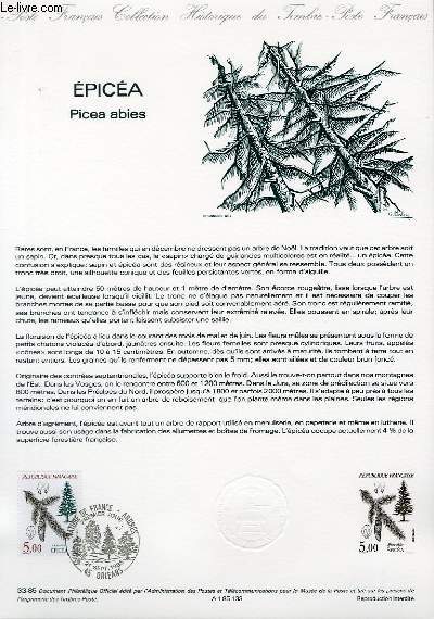 DOCUMENT PHILATELIQUE OFFICIEL N33-85 - EPICEA - PICEA ABIES (N2387 YVERT ET TELLIER)
