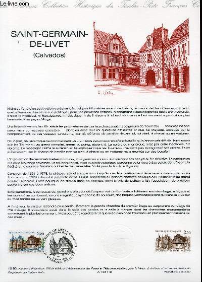 DOCUMENT PHILATELIQUE OFFICIEL N10-86 - SAINT GERMAIN DE LIVET - CALVADOS (N2403 YVERT ET TELLIER)