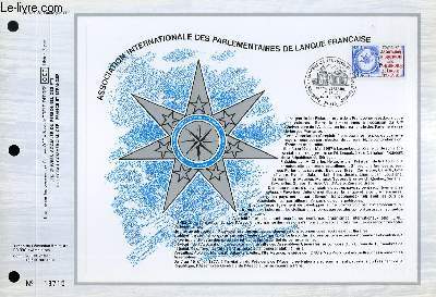 FEUILLET ARTISTIQUE PHILATELIQUE - CEF - N 415 - ASSOCIATION INTERNATIONALE DES PARLEMETNAIRES DE LA LANGUE FRANCAISE