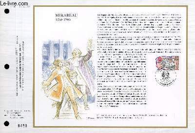 FEUILLET ARTISTIQUE PHILATELIQUE - CEF - N 939 - MIRABEAU (1749-1791)