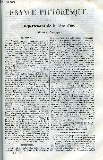 FRANCE PITTORESQUE TOME 1 - LIVRAISON N36 - DEPARTEMENT DE LA COTE-D'OR