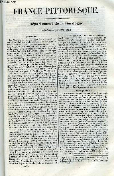 FRANCE PITTORESQUE TOME 1 - LIVRAISON N39 - DEPARTEMENT DE LA DORDOGNE
