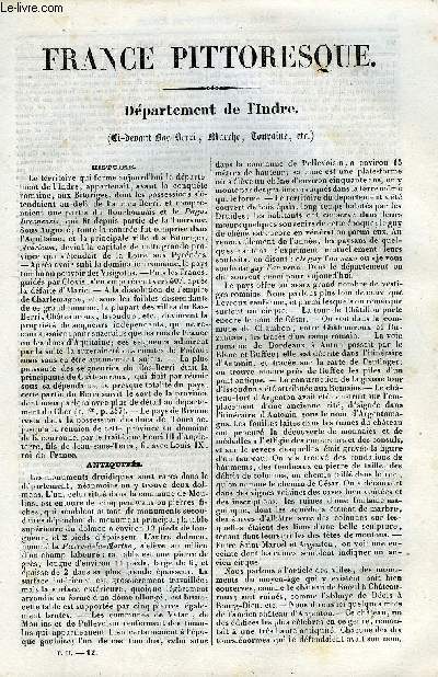 FRANCE PITTORESQUE TOME 2 - LIVRAISON N12 - DEPARTEMENT DE L'INDRE