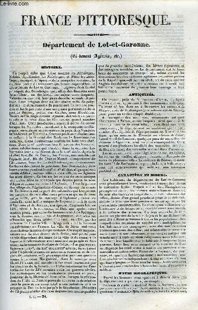 FRANCE PITTORESQUE TOME 2 - LIVRAISON N24 - DEPARTEMENT DE LOT-ET-GARONNE