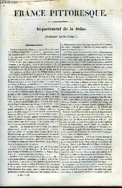 FRANCE PITTORESQUE TOME 3 - LIVRAISON N12 - DEPARTEMENT DE LA SEINE