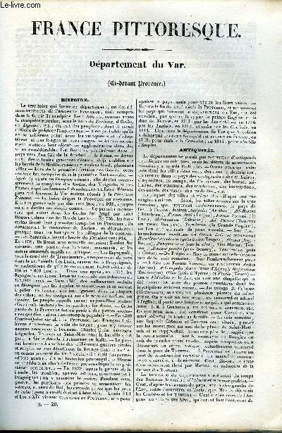 FRANCE PITTORESQUE TOME 3 - LIVRAISON N26 - DEPARTEMENT DU VAR