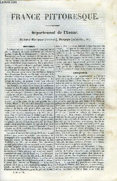 FRANCE PITTORESQUE TOME 3 - LIVRAISON N32 - DEPARTEMENT DE L'YONNE