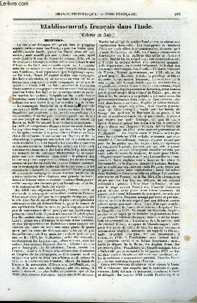 FRANCE PITTORESQUE TOME 3 - LIVRAISON N36 - ETABLISSEMENTS FRANCAIS DANS L'INDE