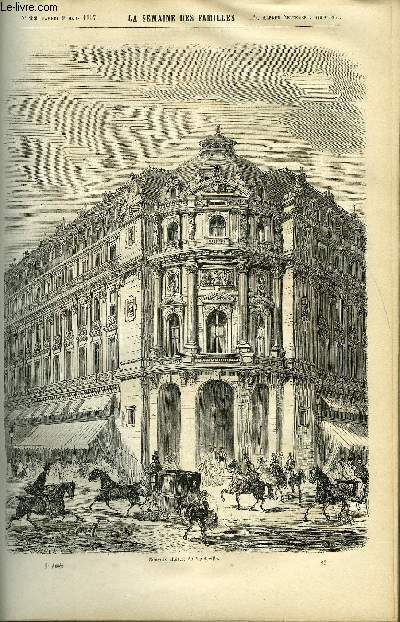 LA SEMAINE DES FAMILLES 9EME ANNEE N23 - LE VAUDEVILLE DE FELIX-HENRI, UNE HISTOIRE INTIME DE CALIXTE VALAUGUY, LES EXPOSITIONS III DE ALFRED NETTEMENT FILS, ADIEU DE ZENAIDE FLEURIOT, VERSAILLES SOUS LOUIX XVI DE RENEE DE LA RICHARDAYS