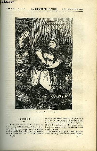 LA SEMAINE DES FAMILLES 9EME ANNEE N24 - L'ECAILLERE DE FELIX-HENRI, UNE HISTOIRE INTIME DE CALIXTE VALAUGUY, LA MADONE DE VILNA DE MARIE GUERRIER DE HAUPT, LE VER LUISANT ET LE HIBOU DE A.DESSAINT, LE CHIEN DE C. LAWRENCE, LETTRES A UNE MERE