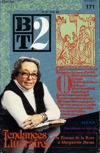 B2T - BIBLIOTHEQUE DE TRAVAIL N171 - TENDANCES LITTERAIRES, DU ROMAN DE LA ROSE A MARGUERITE DURAS